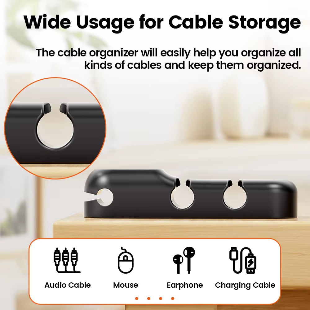 Cable Organizer 3 5 7 Hole Cables Winder Flexible Wire Management Clips for Cable Clearance Cord Protector for Chargers