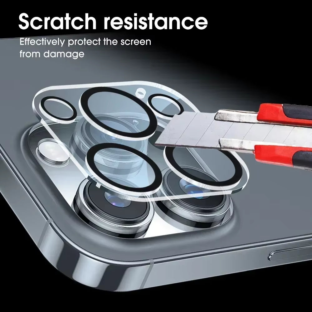 1-5Pcs Tempered Glass for Iphone 16 15 14 13 Pro Max plus Mini Camera Lens Protector Black Circle Protective Lens Film Cover