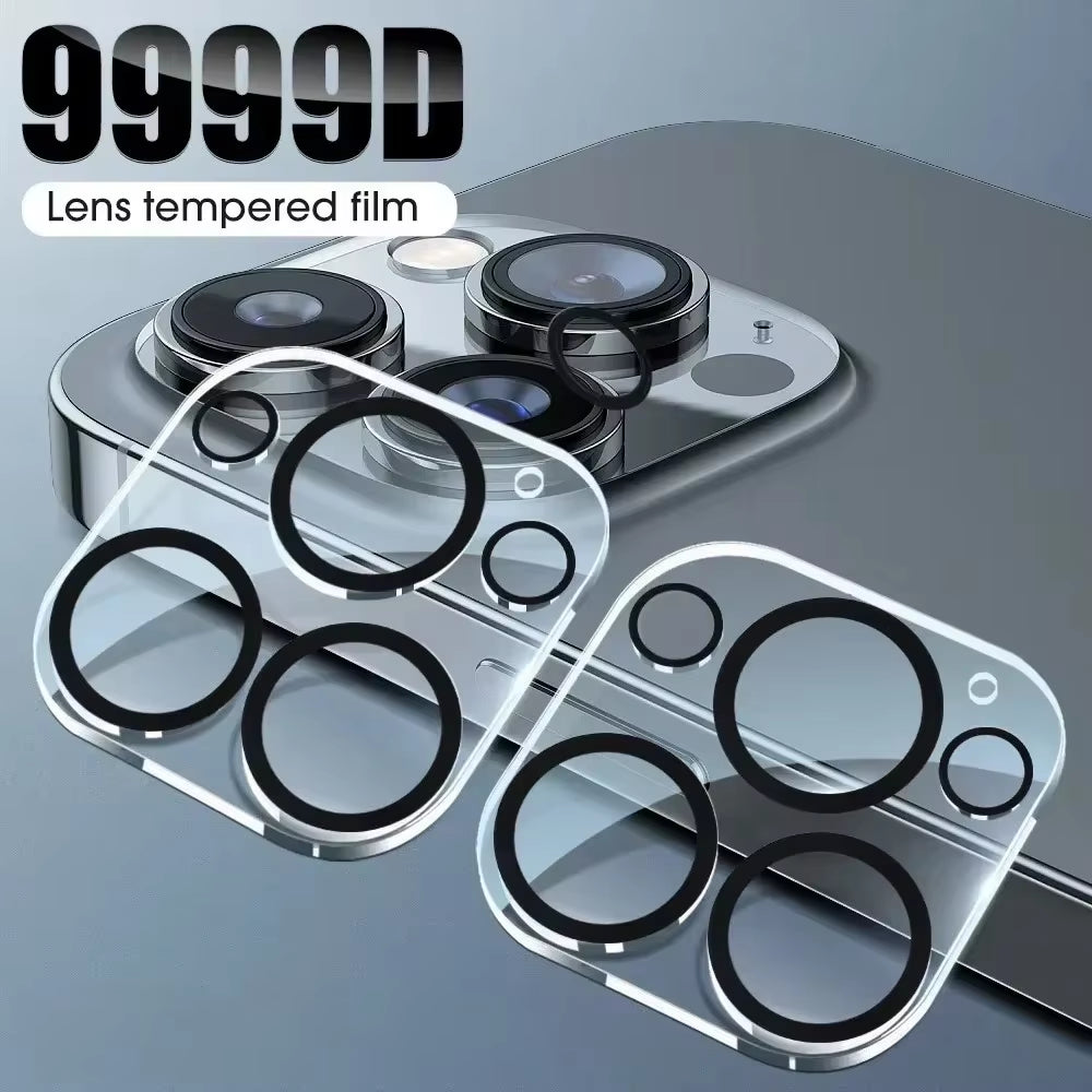 1-5Pcs Tempered Glass for Iphone 16 15 14 13 Pro Max plus Mini Camera Lens Protector Black Circle Protective Lens Film Cover