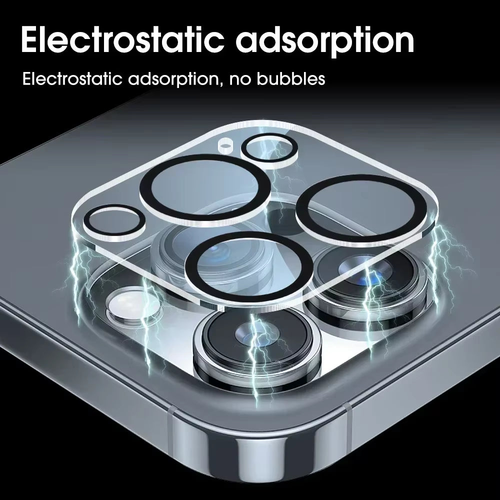 1-5Pcs Tempered Glass for Iphone 16 15 14 13 Pro Max plus Mini Camera Lens Protector Black Circle Protective Lens Film Cover