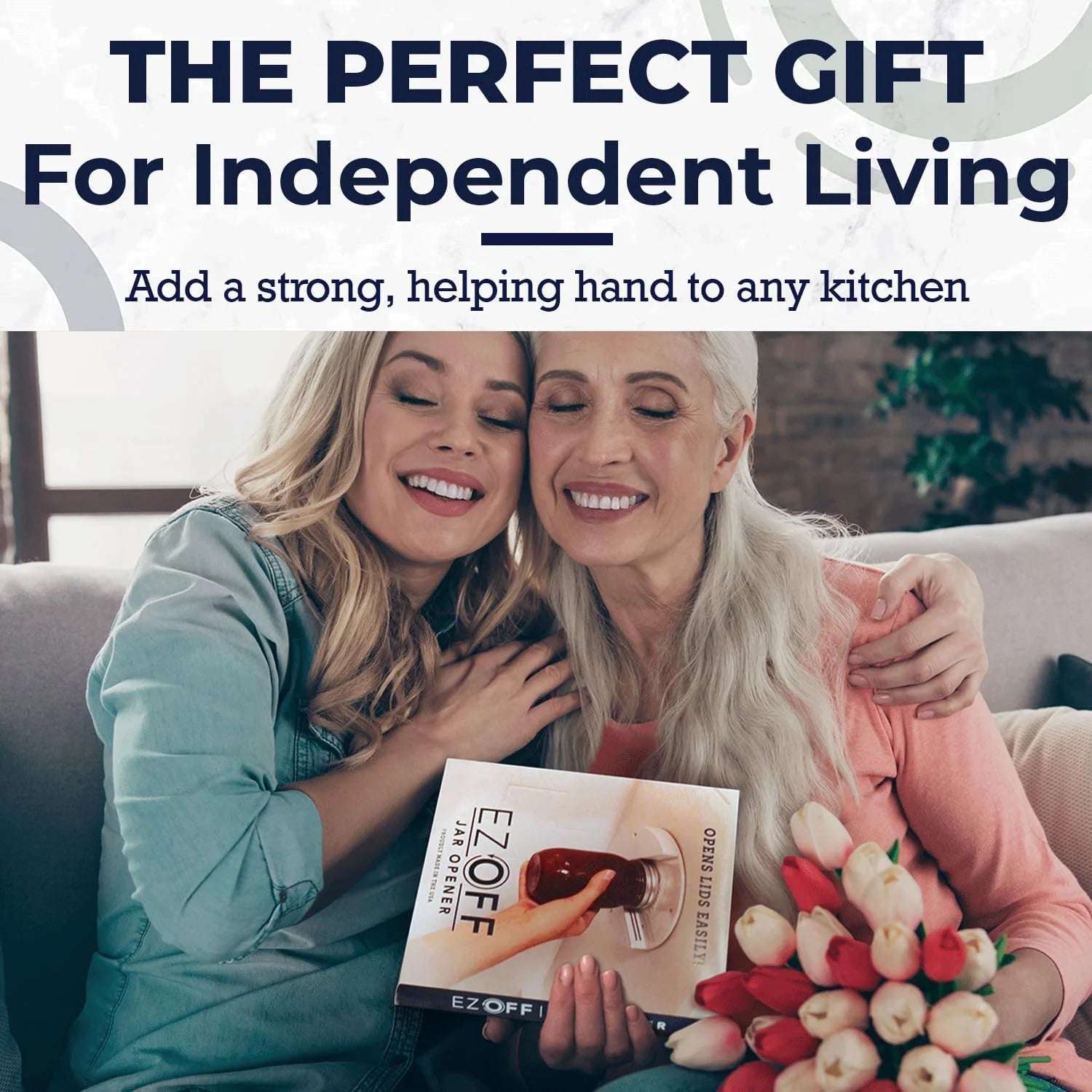 Jar Opener - under Cabinet Jar Lid & Bottle Opener - Opens Any Size Jar