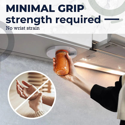 Jar Opener - under Cabinet Jar Lid & Bottle Opener - Opens Any Size Jar